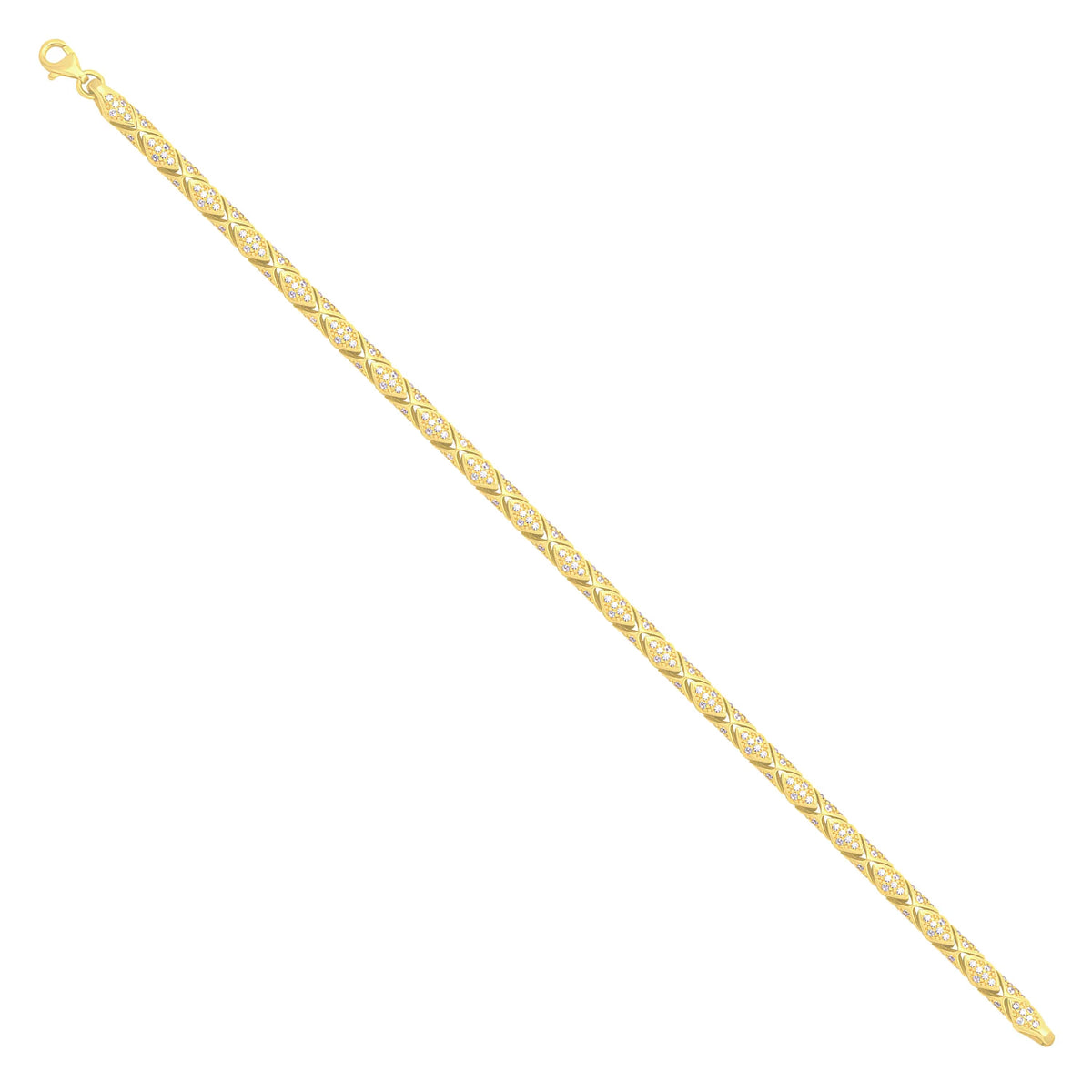 Solid gold fancy link bracelet, 14.00 g — shown at an angle across the frame.