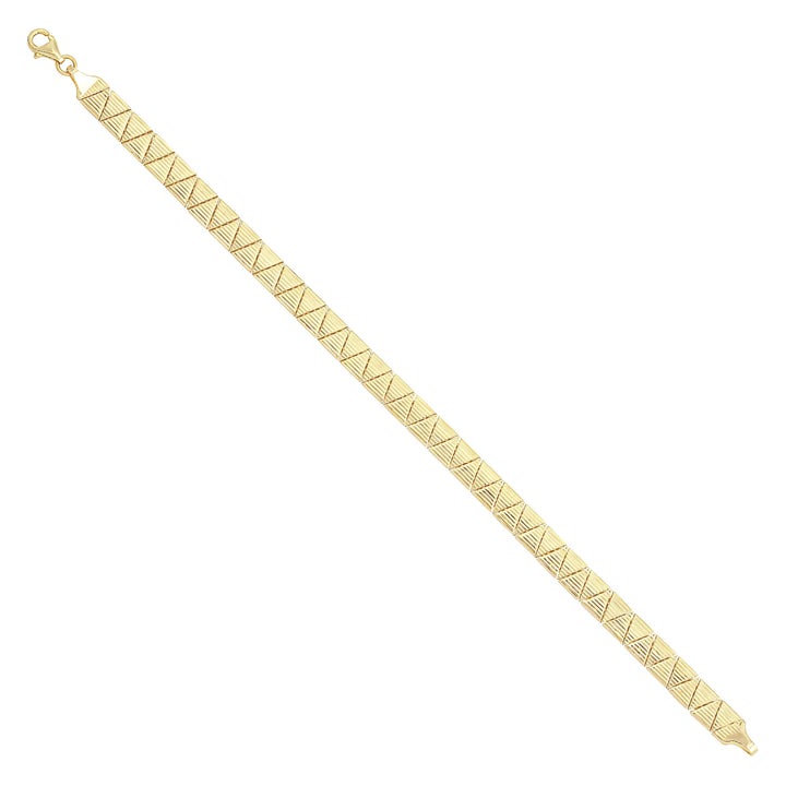Solid gold fancy link bracelet, 9.60 g — shown at an angle across the frame.