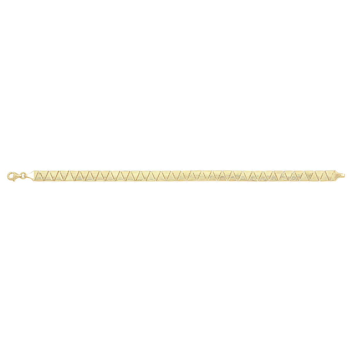 Solid gold fancy link bracelet, 9.60 g — shown square on a plain background.