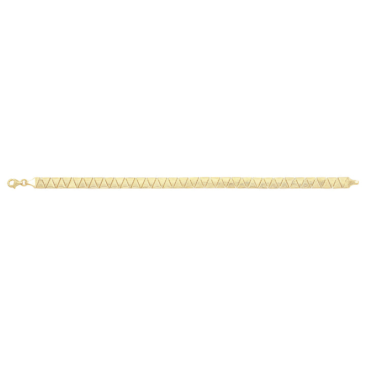 Solid gold fancy link bracelet, 9.60 g — shown square on a plain background.