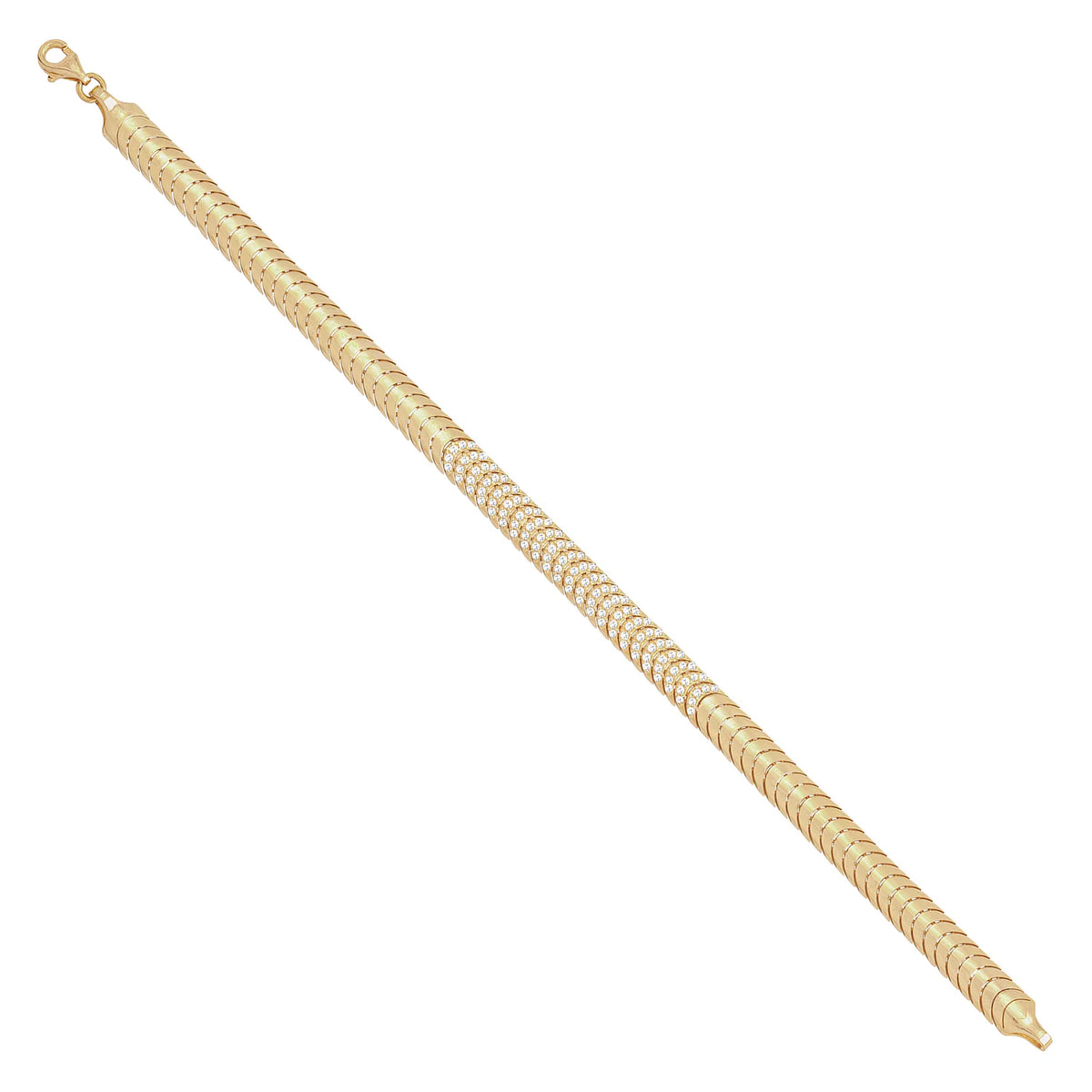 Solid gold braided bracelet, 10.20 g — shown at an angle across the frame.