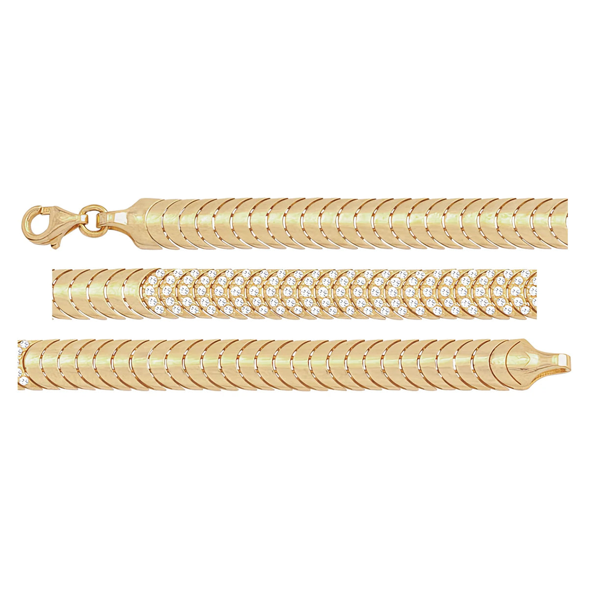 Solid gold braided bracelet, 10.20 g — shown in three rows across the frame.
