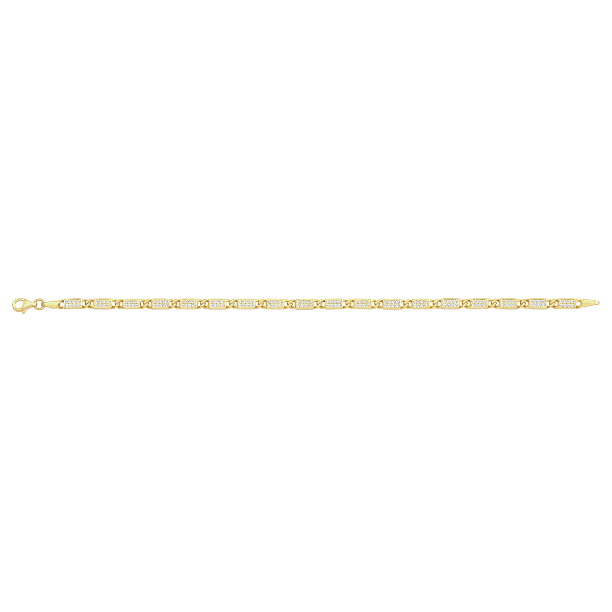 Solid gold fancy link bracelet, 7.70 g — shown square on a plain background.