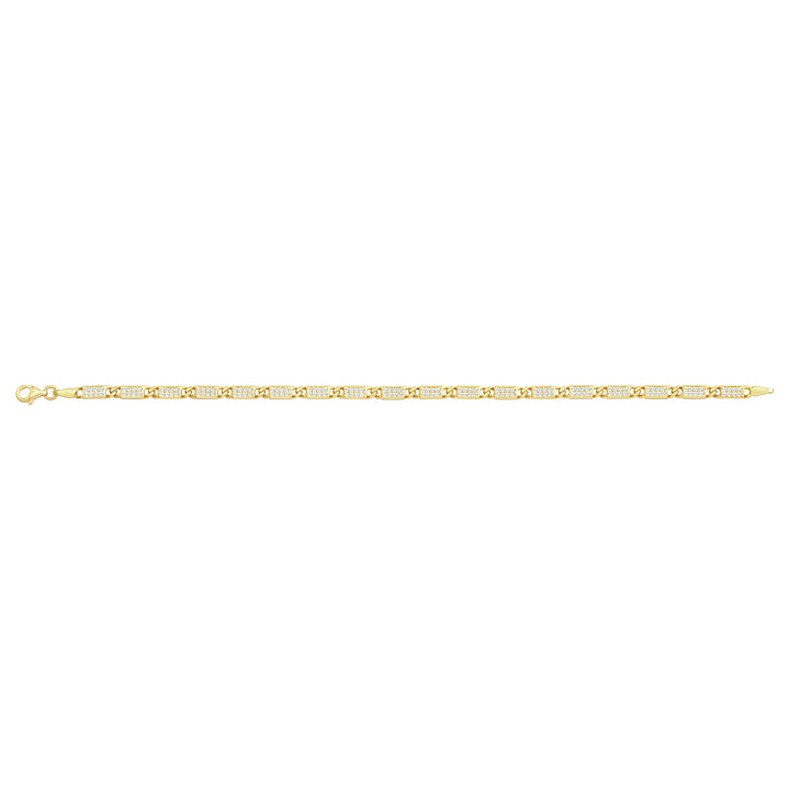 Solid gold fancy link bracelet, 7.70 g — shown square on a plain background.