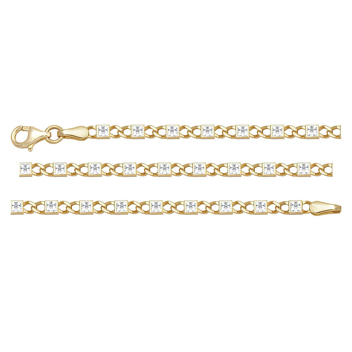 Solid gold mariner bracelet, 4.85 g — shown in three rows across the frame.