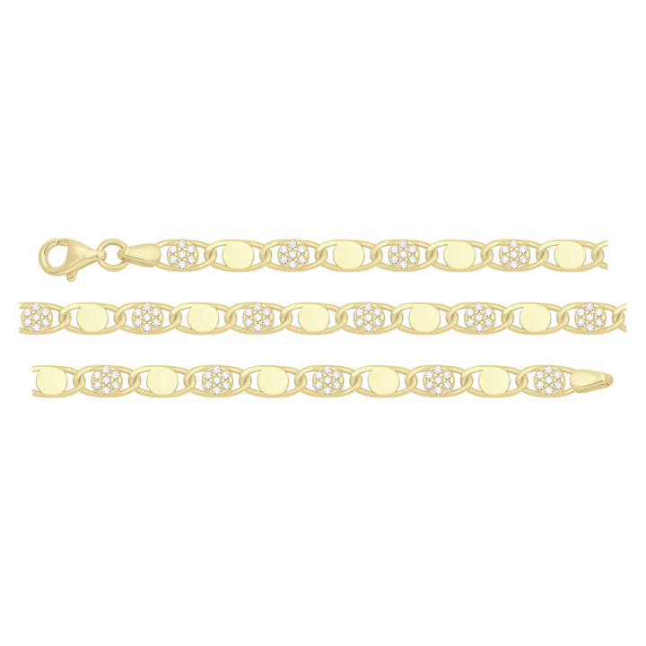Solid gold mariner bracelet, 5.45 g — shown in three rows across the frame.