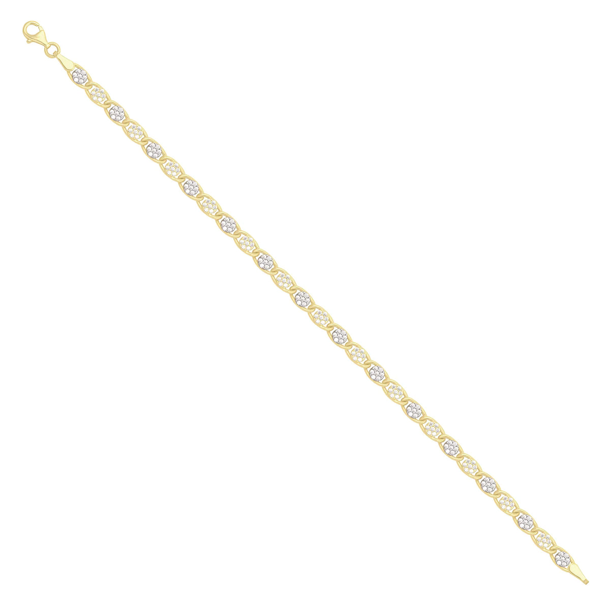 Solid gold mariner bracelet, 9.10 g — shown at an angle across the frame.