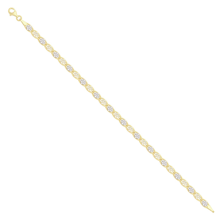 Solid gold mariner bracelet, 9.10 g — shown at an angle across the frame.