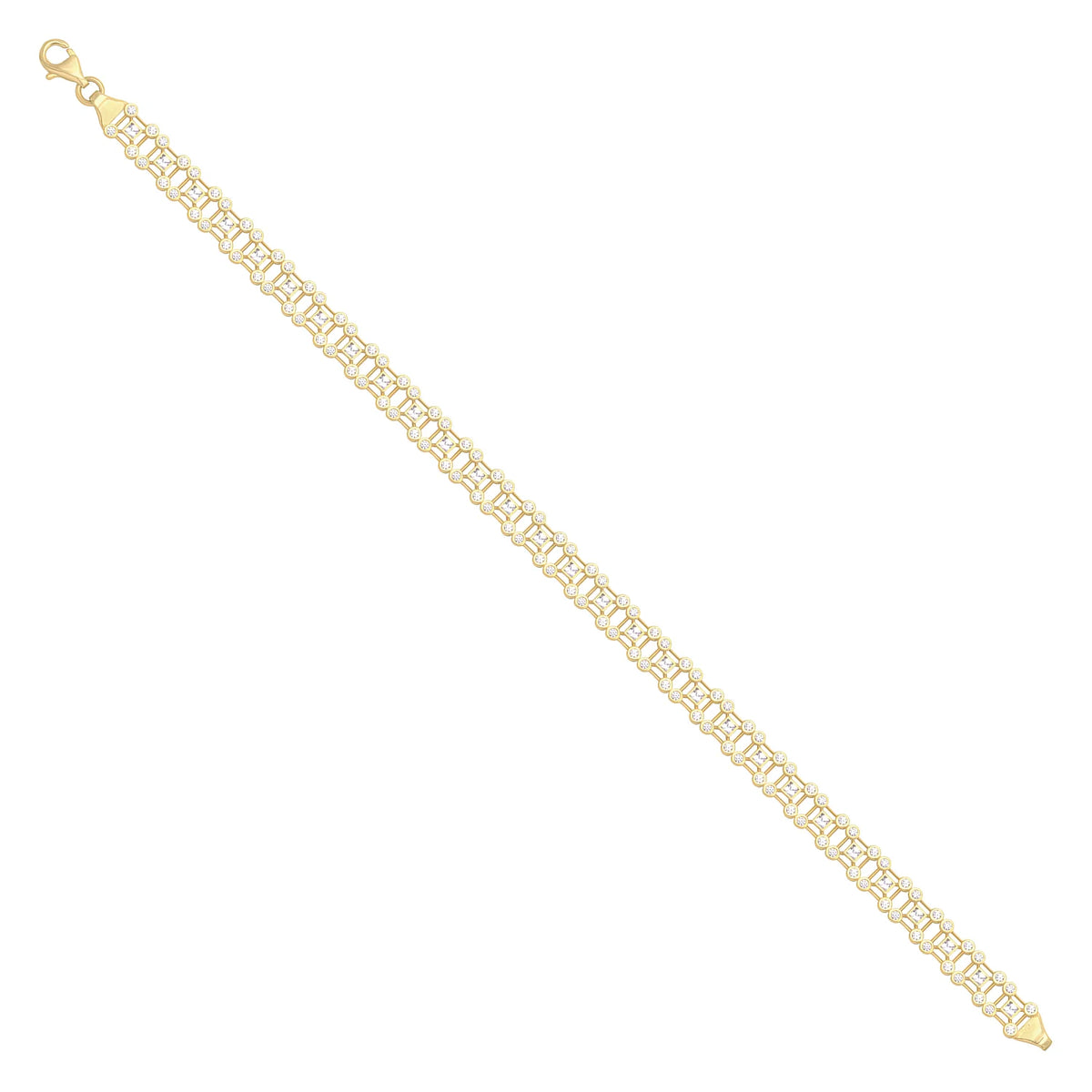 Solid gold fancy link bracelet, 7.80 g — shown at an angle across the frame.