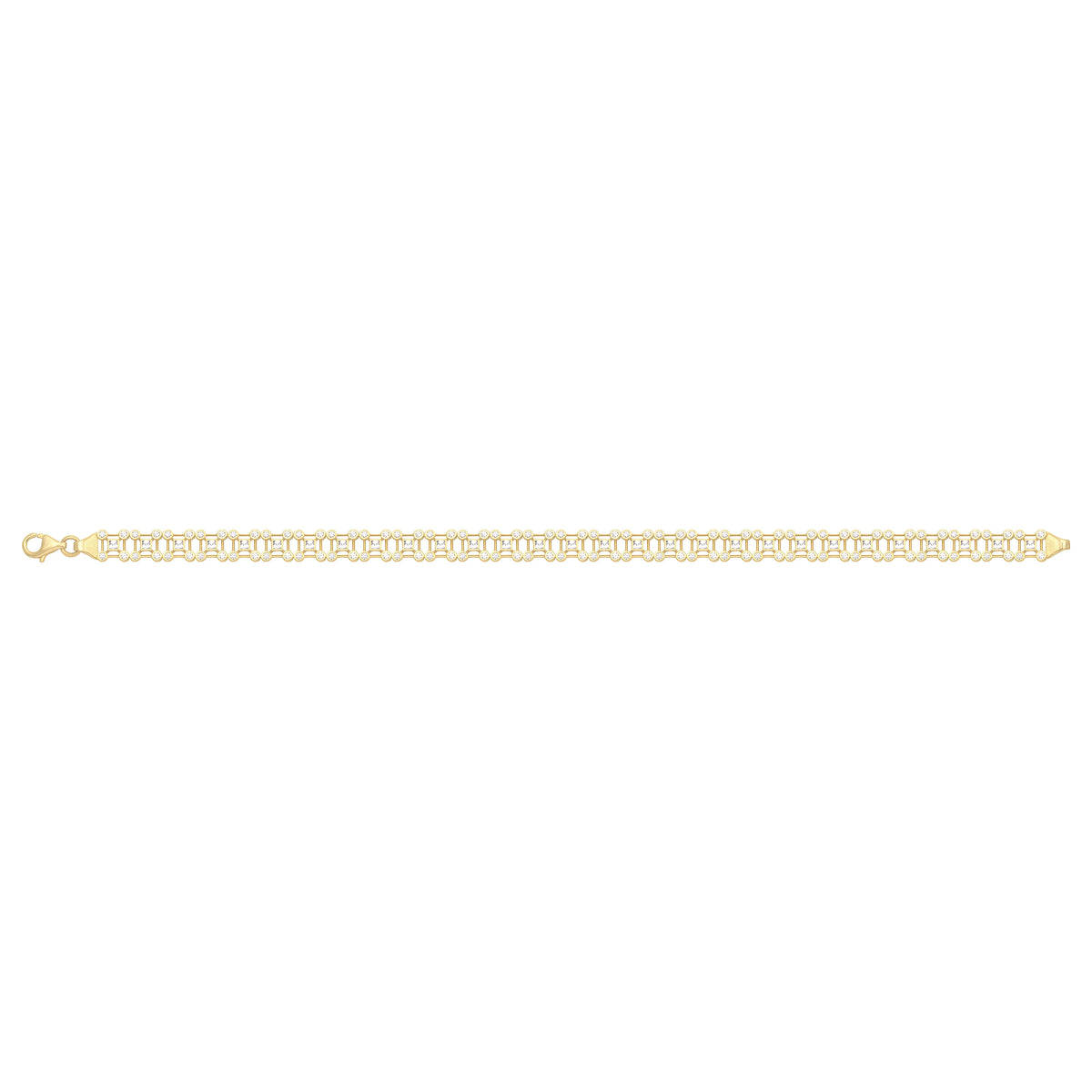 Solid gold fancy link bracelet, 7.80 g — shown square on a plain background.