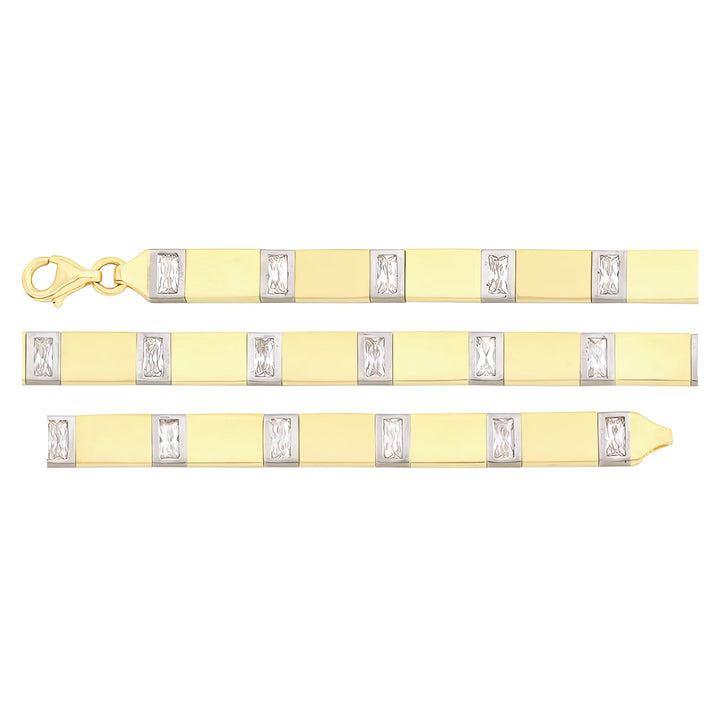 Solid gold id bracelet, 11.35 g — shown in three rows across the frame.