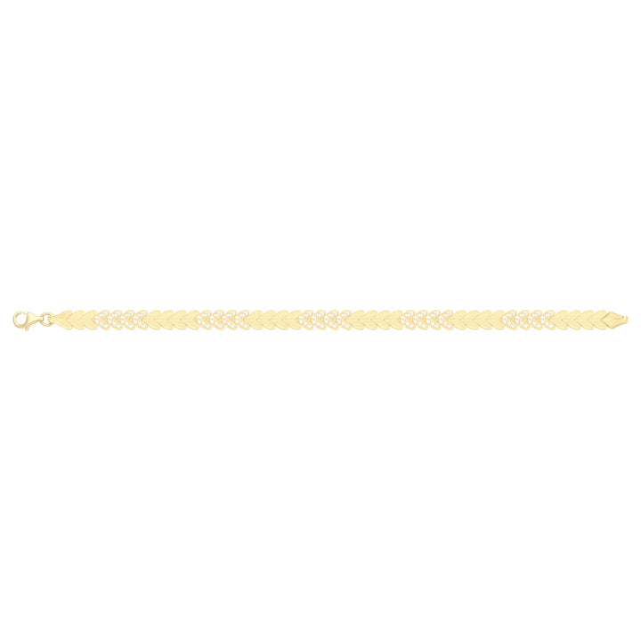 Solid gold herringbone bracelet, 13.35 g — shown square on a plain background.
