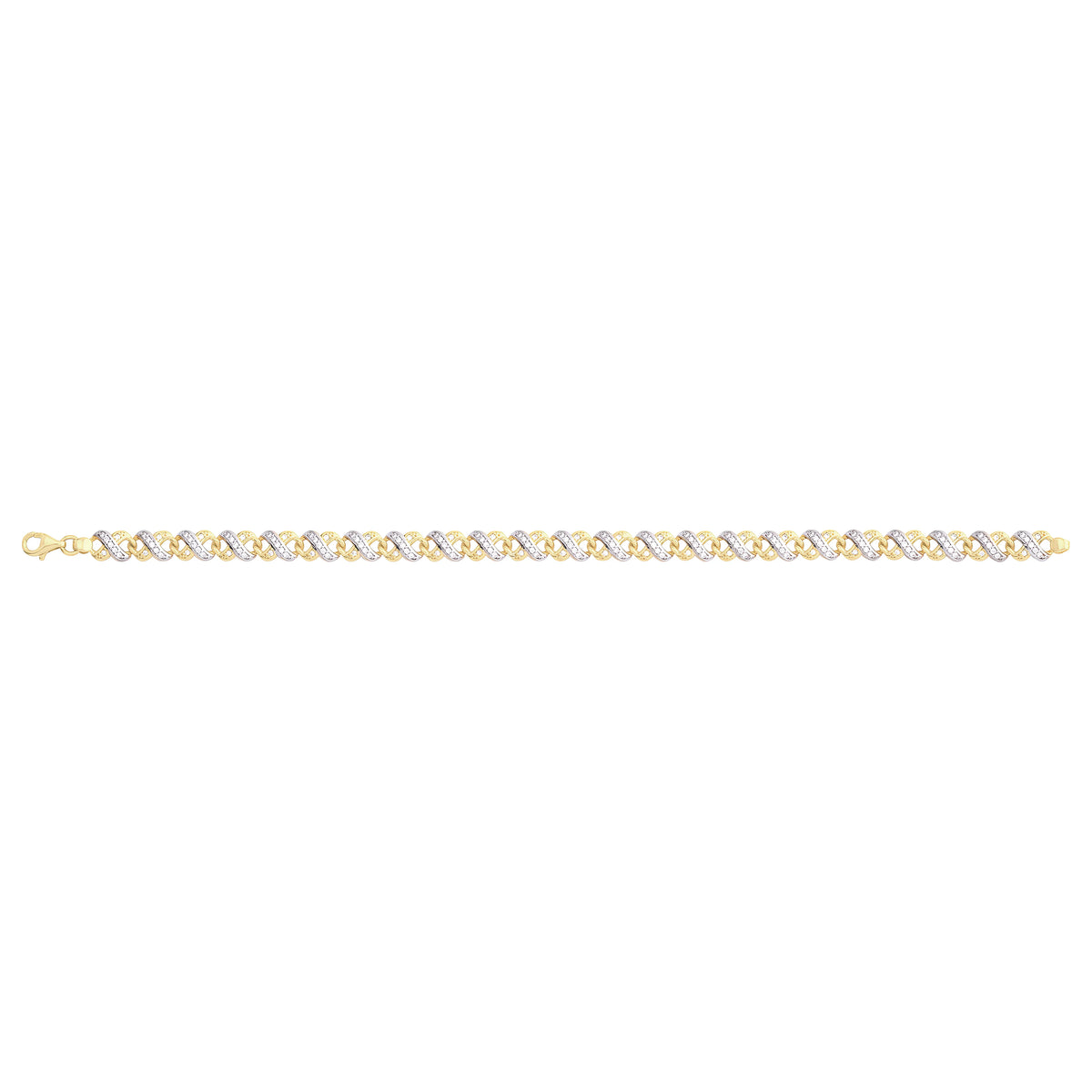 Solid gold fancy link bracelet, 8.65 g — shown square on a plain background.