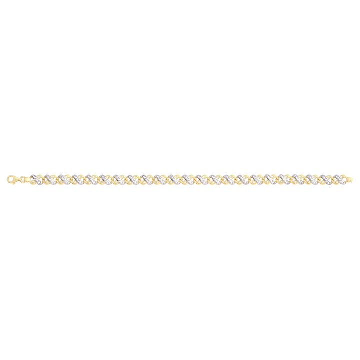 Solid gold fancy link bracelet, 8.65 g — shown square on a plain background.