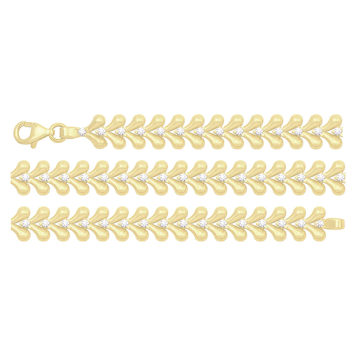 Solid gold herringbone bracelet, 11.00 g — shown in three rows across the frame.