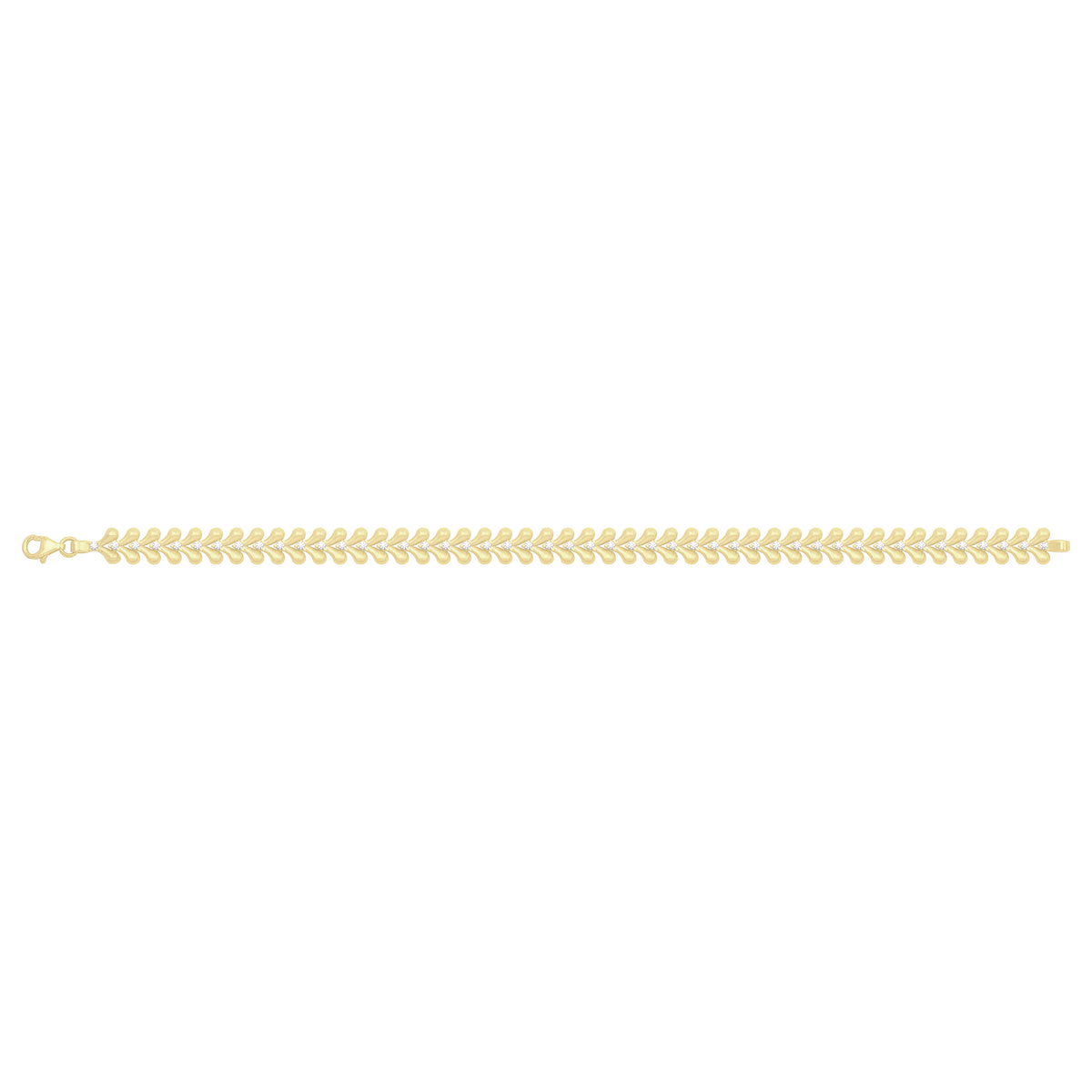 Solid gold herringbone bracelet, 11.00 g — shown square on a plain background.