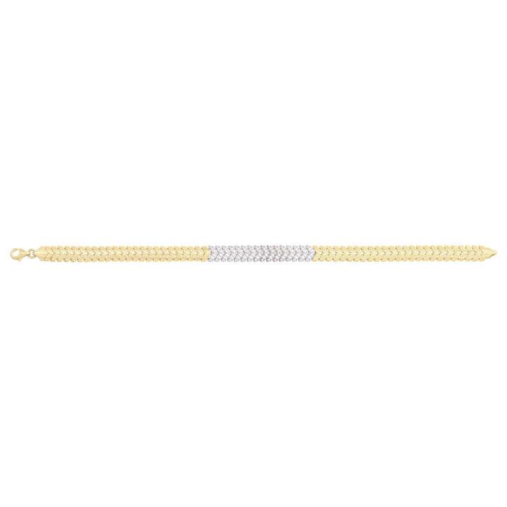 Solid gold herringbone bracelet, 8.95 g — shown square on a plain background.
