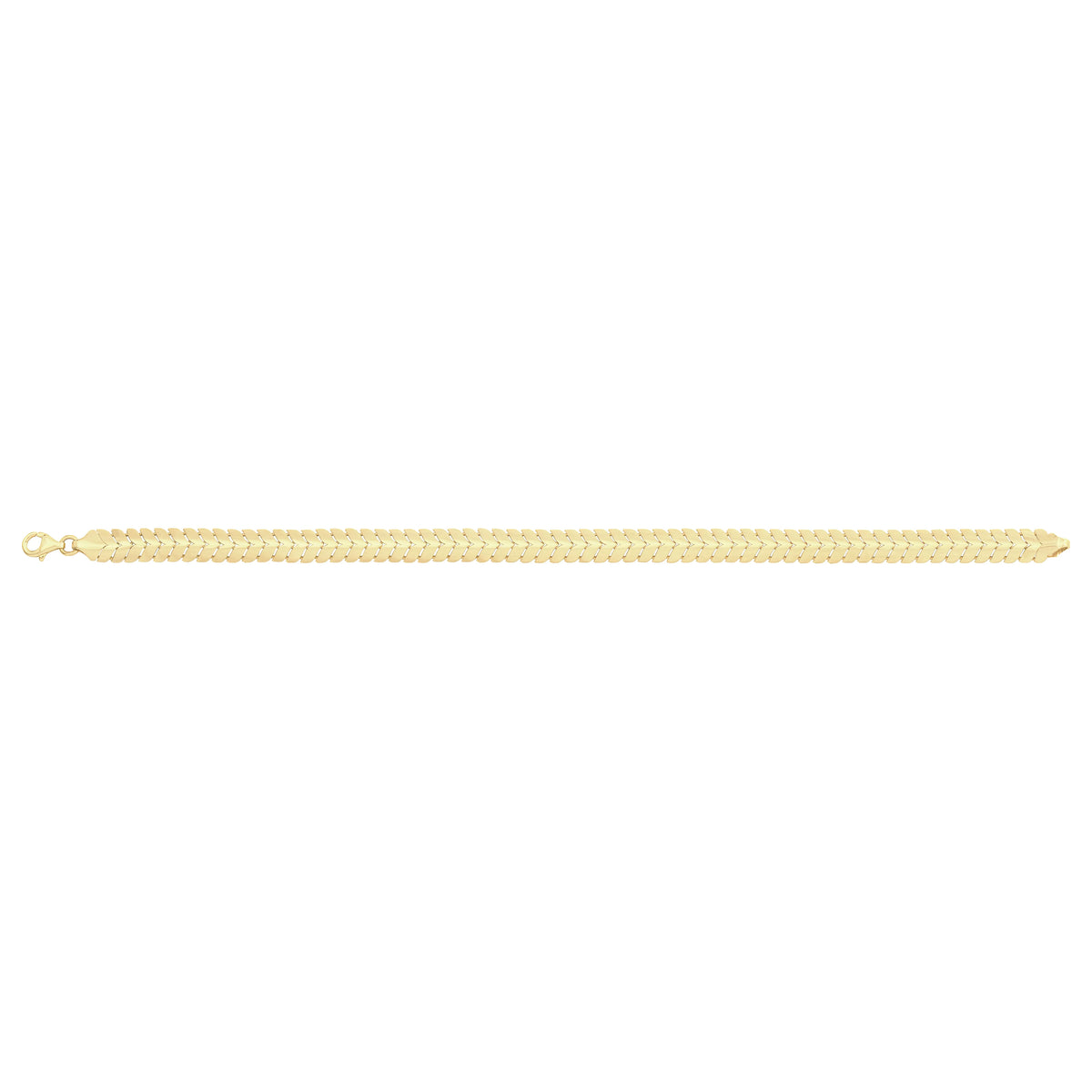 Solid gold herringbone bracelet, 8.55 g — shown square on a plain background.