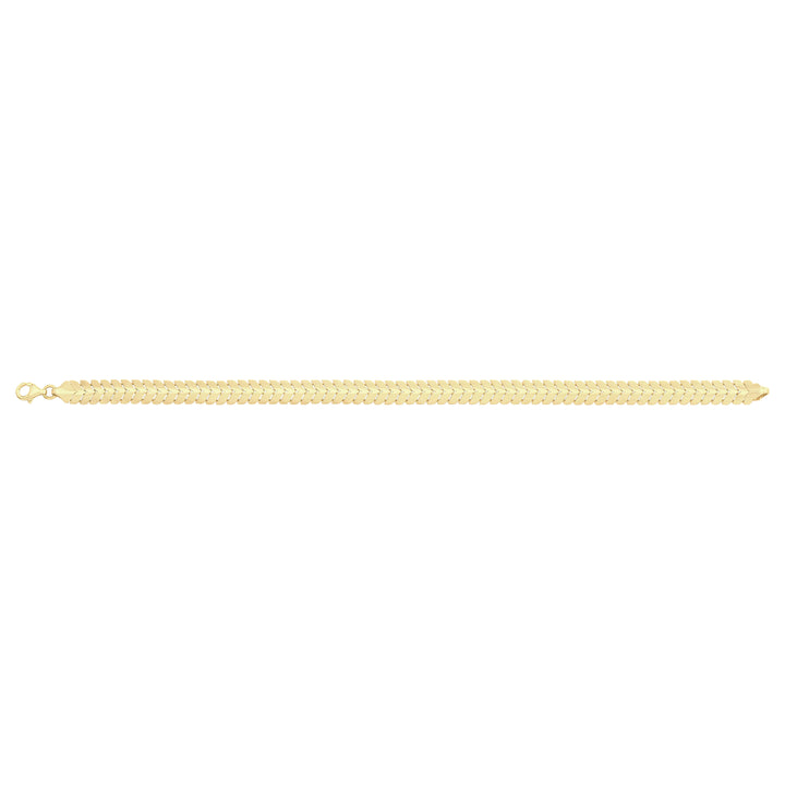 Solid gold herringbone bracelet, 8.55 g — shown square on a plain background.