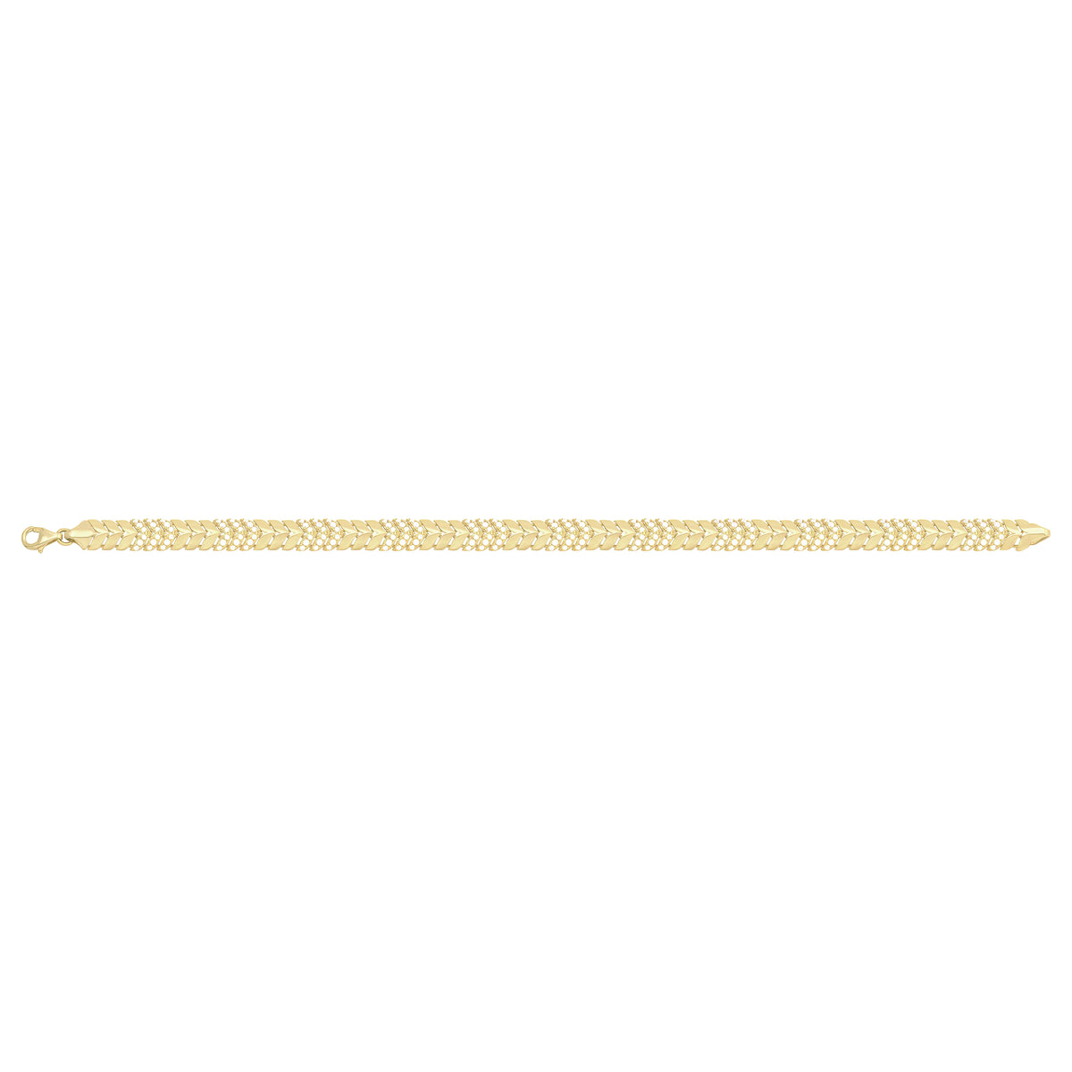 Solid gold herringbone bracelet, 8.50 g — shown square on a plain background.