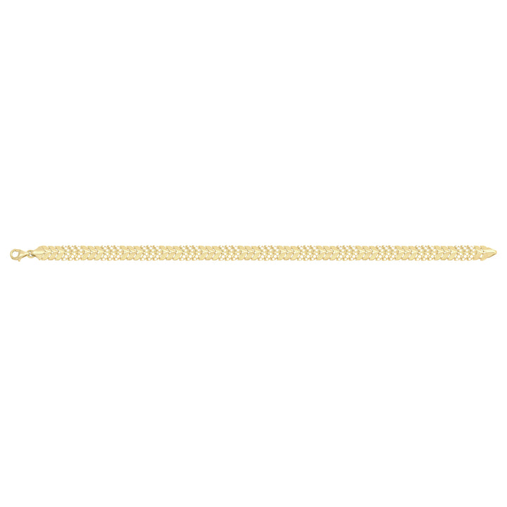 Solid gold herringbone bracelet, 8.50 g — shown square on a plain background.