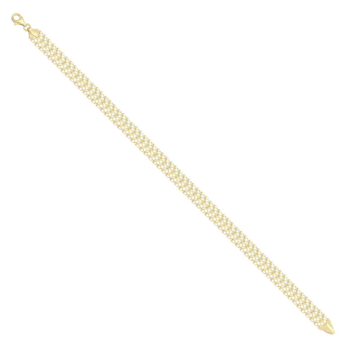 Solid gold herringbone bracelet, 10.80 g — shown at an angle across the frame.