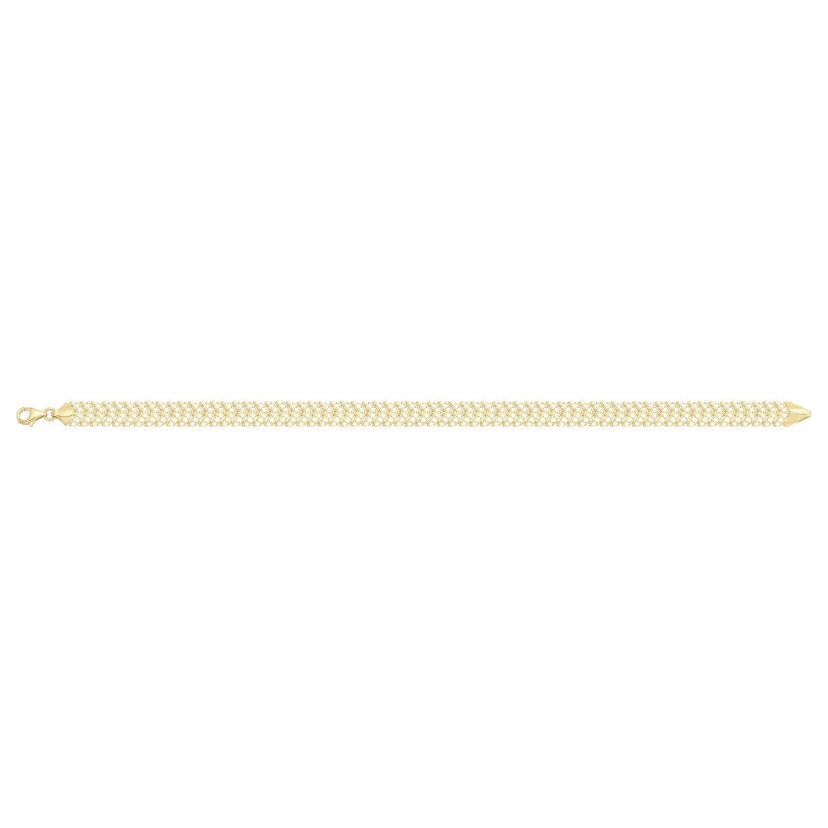 Solid gold herringbone bracelet, 10.80 g — shown square on a plain background.