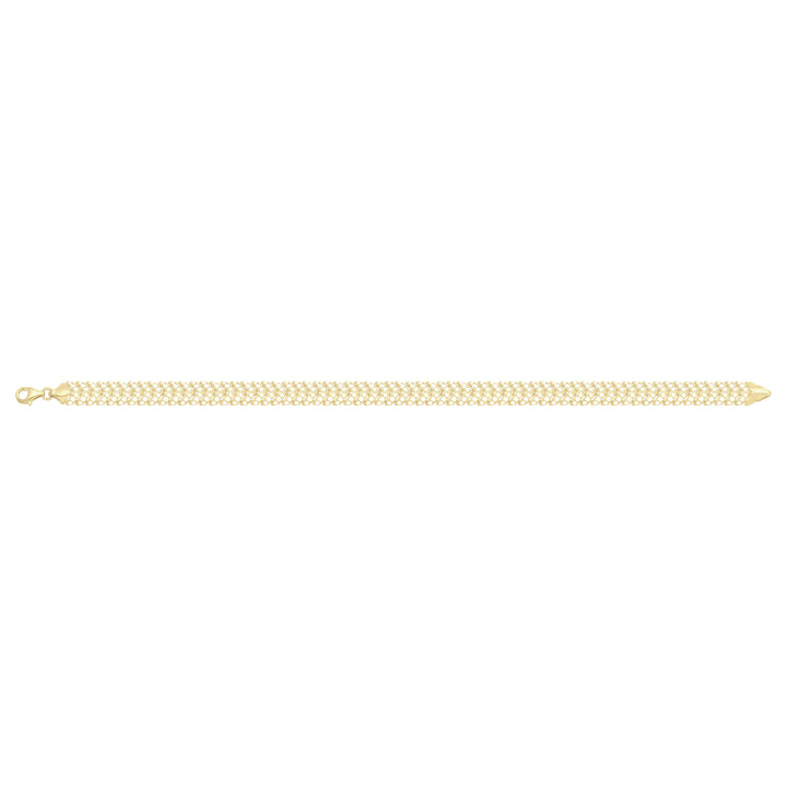 Solid gold herringbone bracelet, 10.80 g — shown square on a plain background.