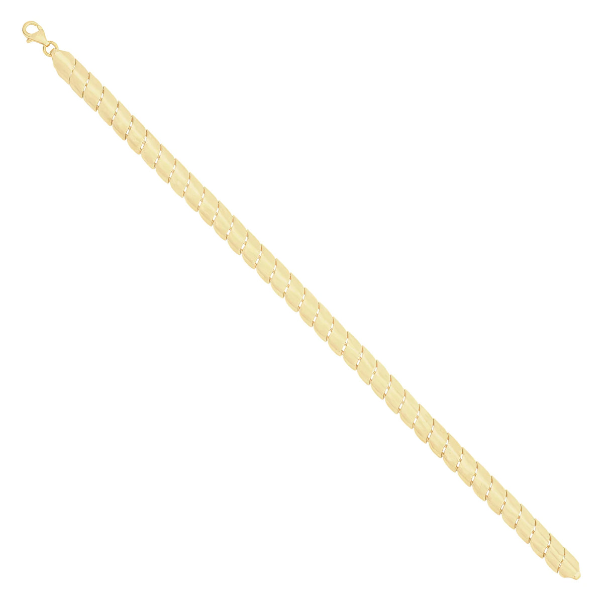 Solid gold braided bracelet, 10.60 g — shown at an angle across the frame.