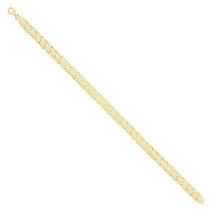 Solid gold braided bracelet, 10.60 g — shown at an angle across the frame.