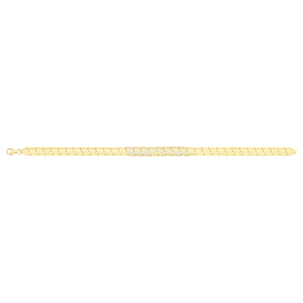Solid gold braided bracelet, 11.45 g — shown square on a plain background.