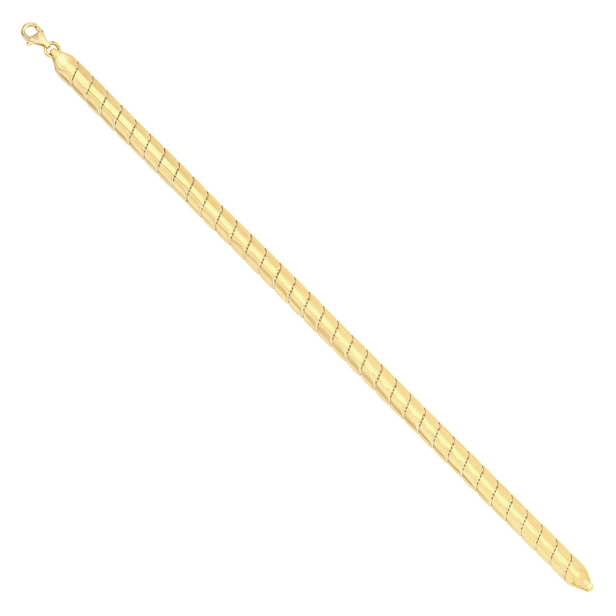 Solid gold braided bracelet, 10.10 g — shown at an angle across the frame.