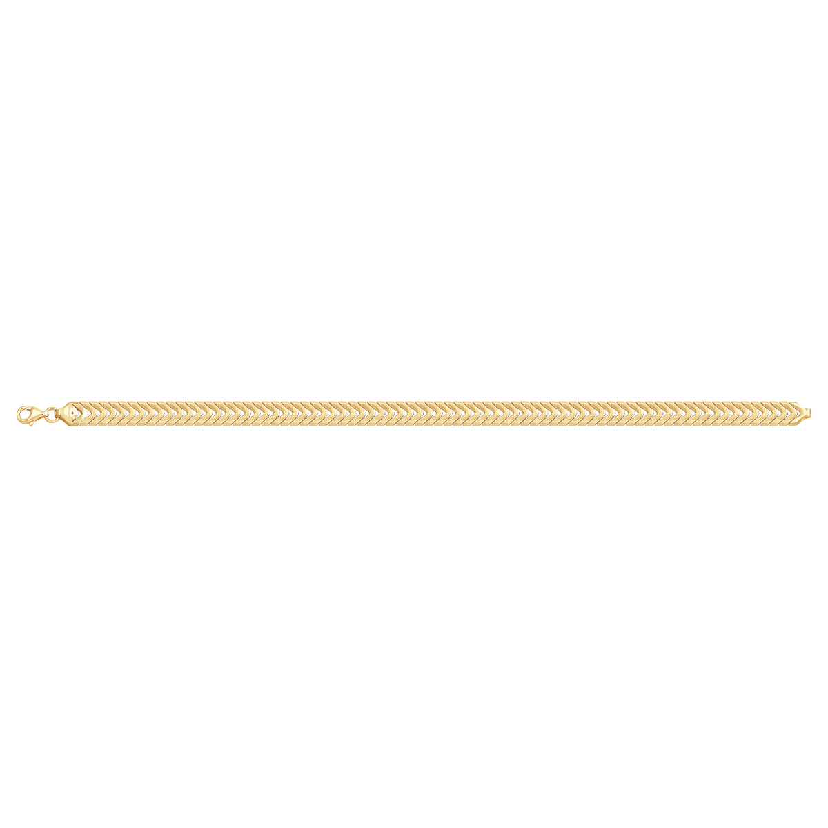 Solid gold herringbone bracelet, 9.50 g — shown square on a plain background.