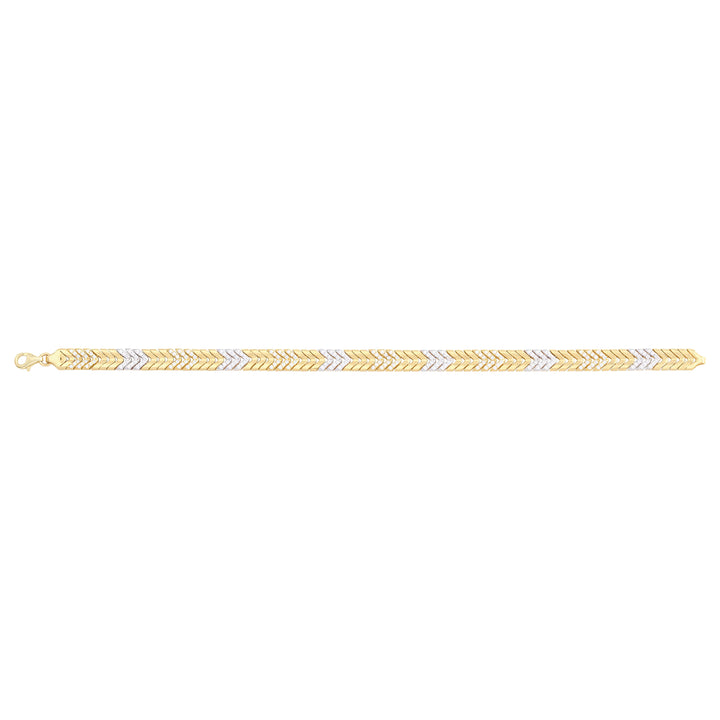 Solid gold herringbone bracelet, 9.50 g — shown square on a plain background.
