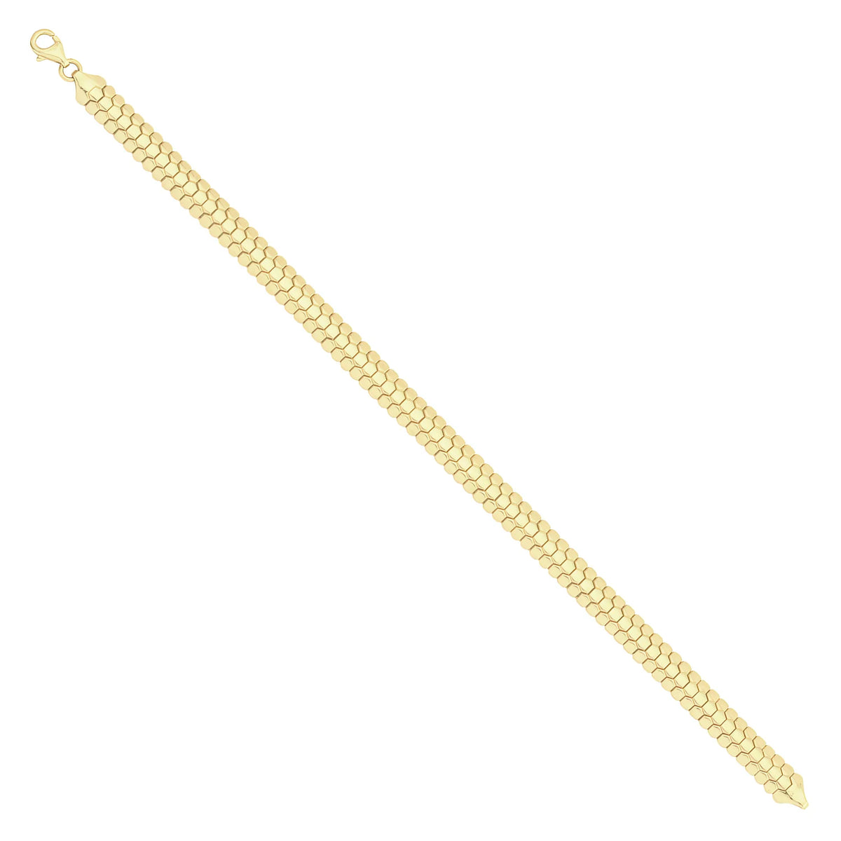 Solid gold honeycomb bracelet, 6.00 g — shown at an angle across the frame.