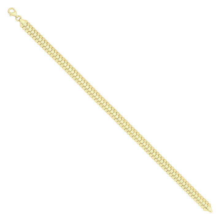 Solid gold honeycomb bracelet, 6.00 g — shown at an angle across the frame.