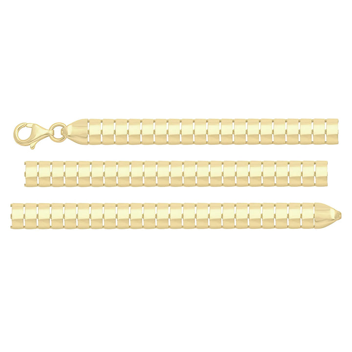 Solid gold bar link bracelet, 7.70 g — shown in three rows across the frame.