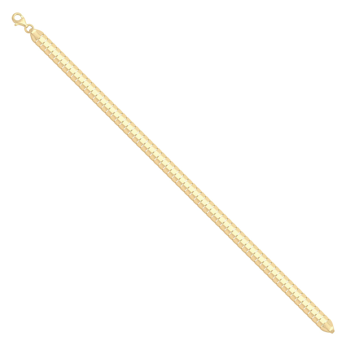 Solid gold bar link bracelet, 7.95 g — shown at an angle across the frame.