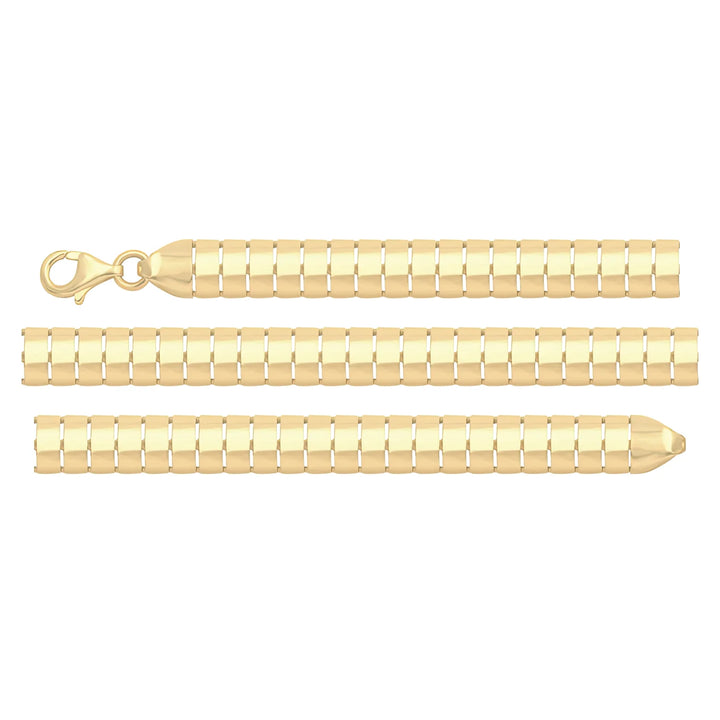 Solid gold bar link bracelet, 7.95 g — shown in three rows across the frame.