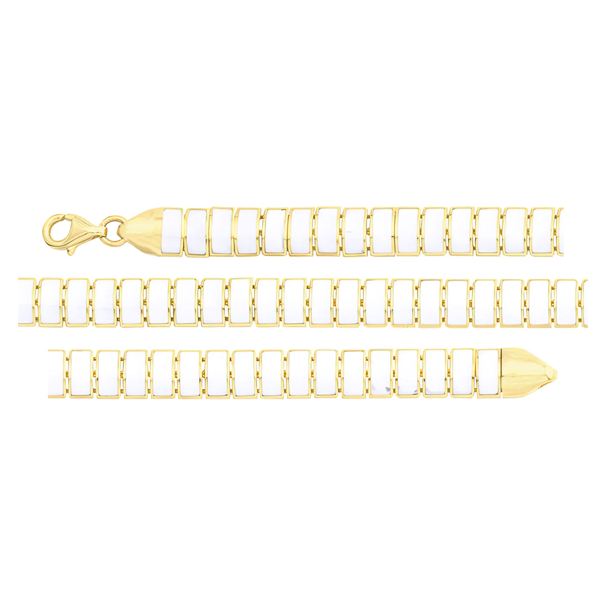 Solid gold id bracelet, 8.40 g — shown in three rows across the frame.