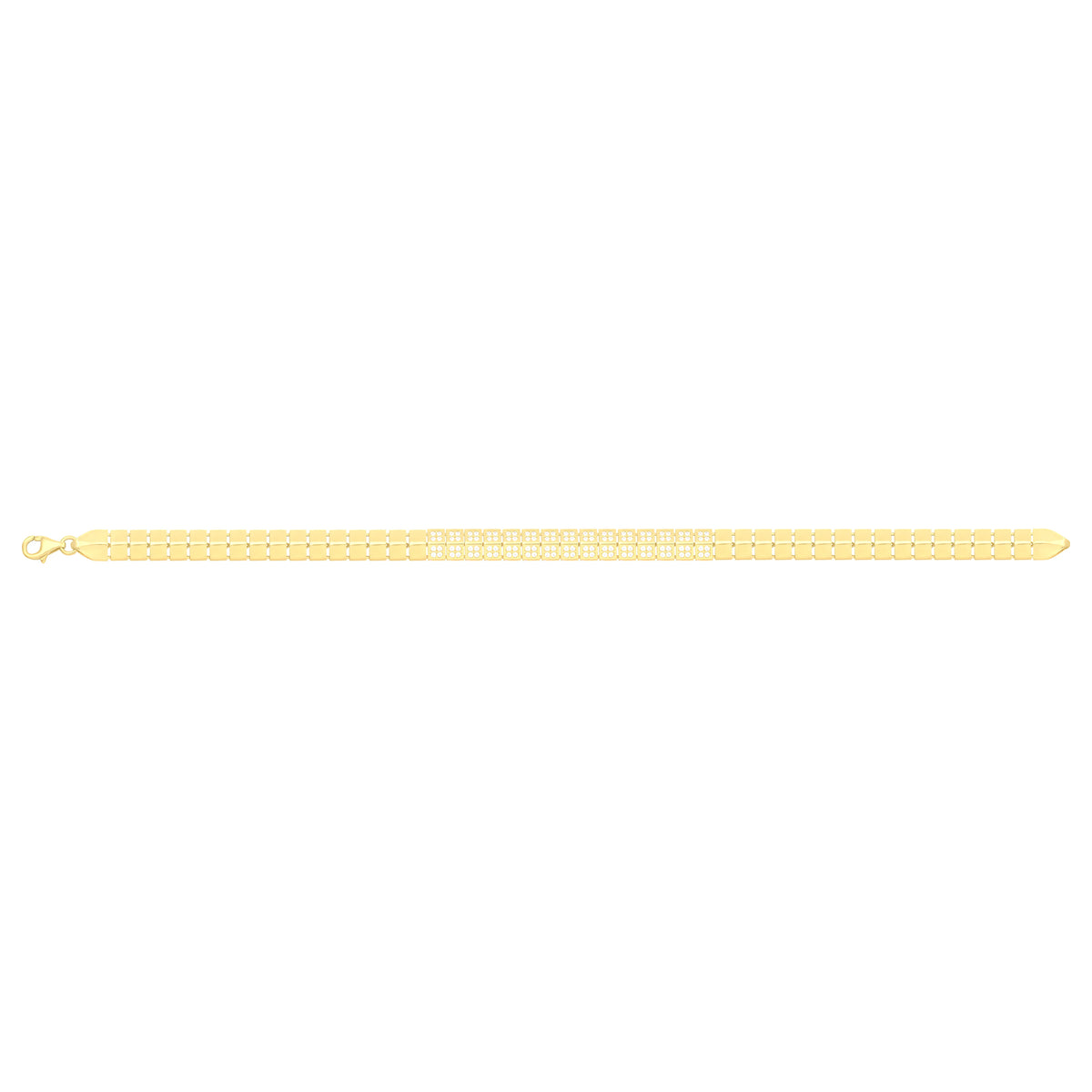 Solid gold brick link bracelet, 8.60 g — shown square on a plain background.