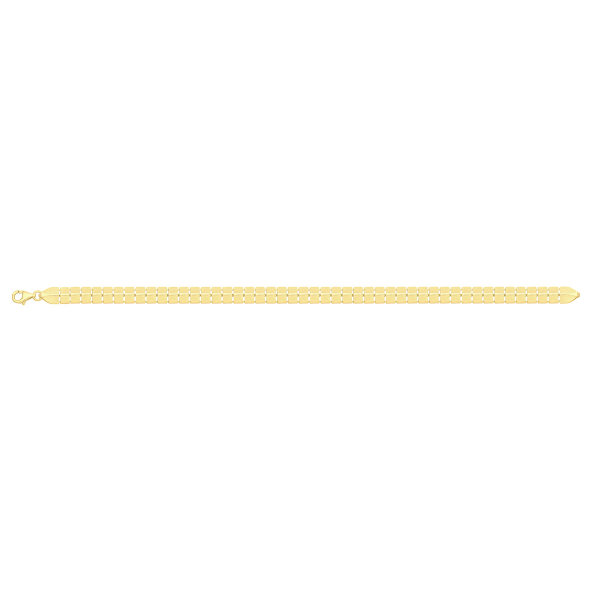 Solid gold brick link bracelet, 8.10 g — shown square on a plain background.