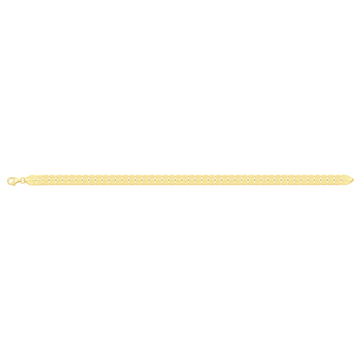 Solid gold brick link bracelet, 8.10 g — shown square on a plain background.