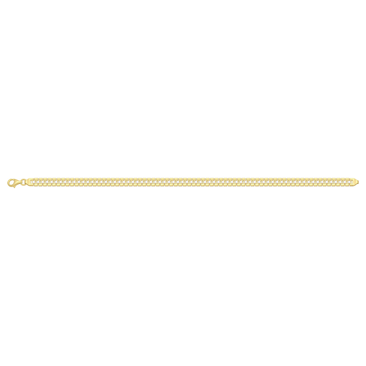 Solid gold brick link bracelet, 7.55 g — shown square on a plain background.