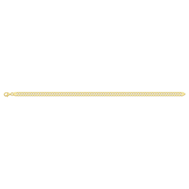 Solid gold brick link bracelet, 7.55 g — shown square on a plain background.