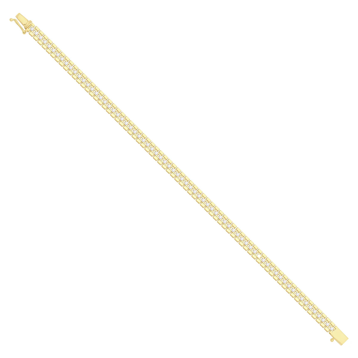 Solid gold brick link bracelet, 8.95 g — shown at an angle across the frame.