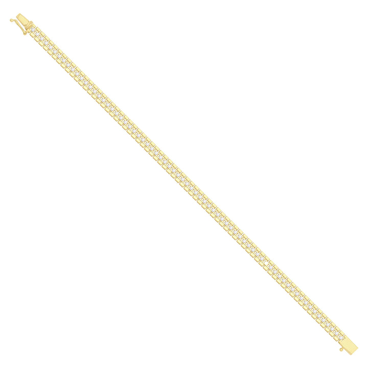 Solid gold brick link bracelet, 8.95 g — shown at an angle across the frame.