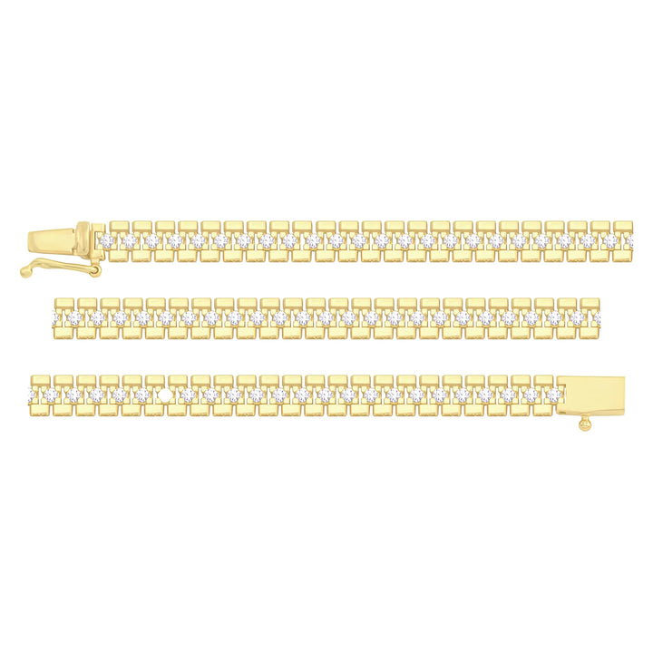Solid gold brick link bracelet, 8.95 g — shown in three rows across the frame.