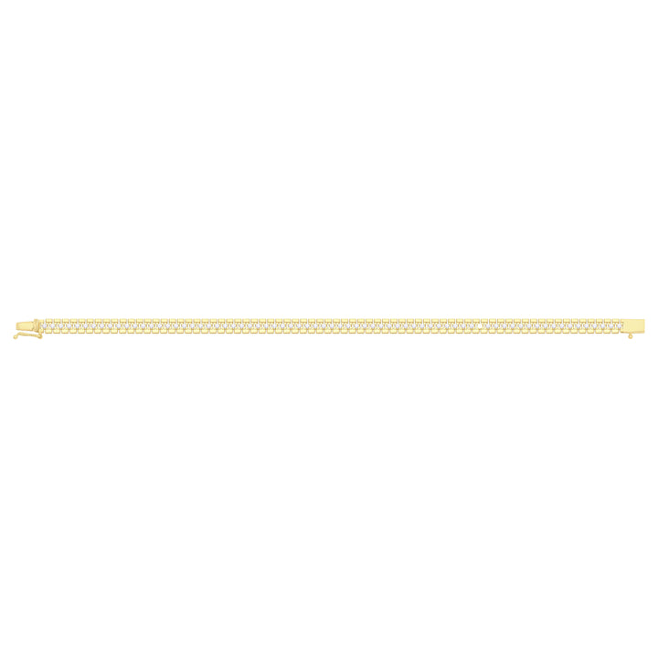 Solid gold brick link bracelet, 8.95 g — shown square on a plain background.