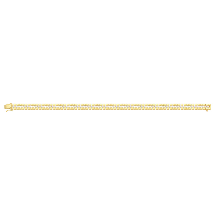 Solid gold bar link bracelet, 9.70 g — shown square on a plain background.